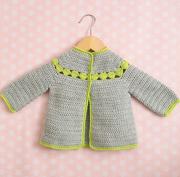 Lime-Trimmed Cardigan