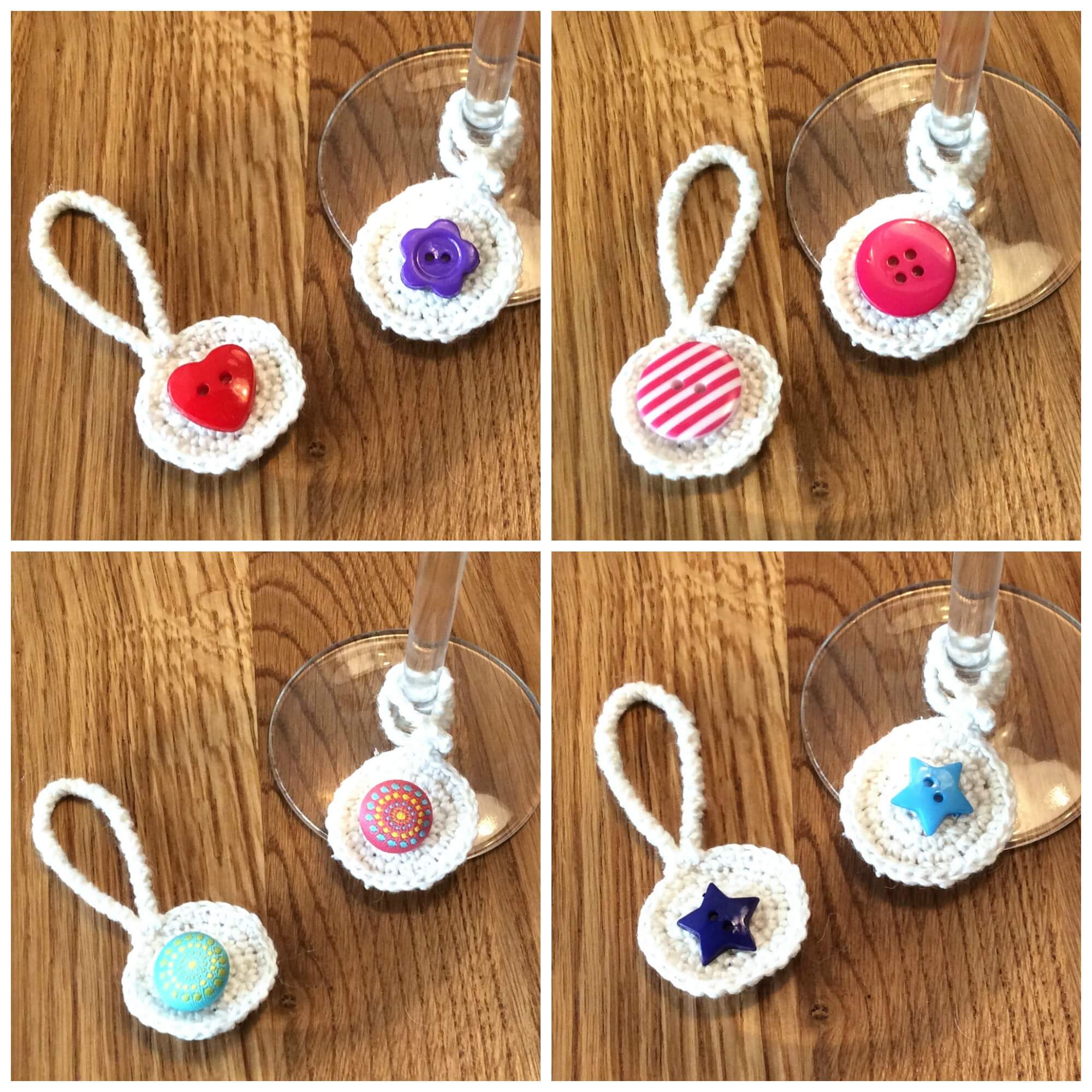 free pattern wine glass charms La Visch Designs