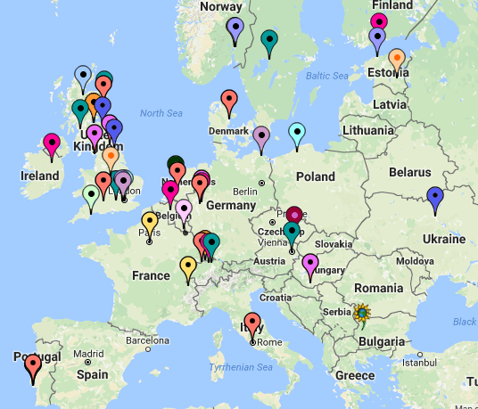 Map of 2016 Gift-A-Long designers