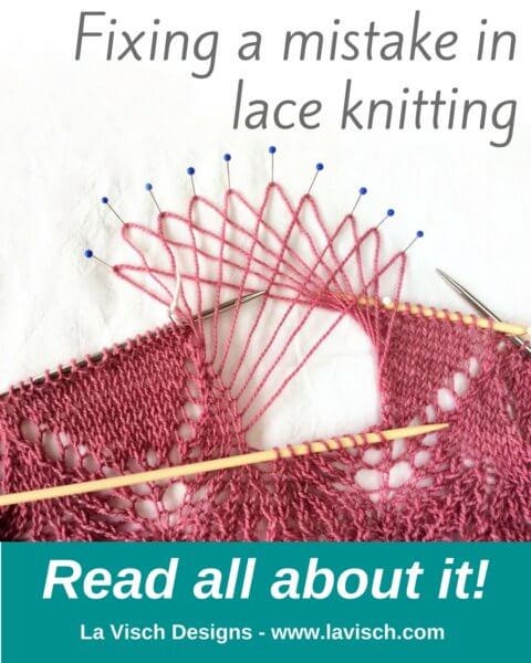 Fixing a mistake in lace knitting with La Visch Designs
