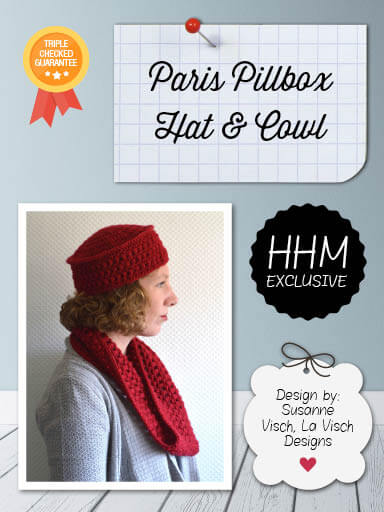 Paris Pillbox Hat & Cowl by La Visch Designs