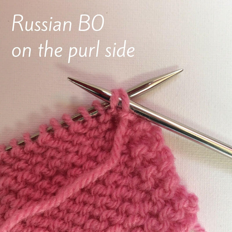 tutorial Russian bindoff on the purl side La Visch Designs