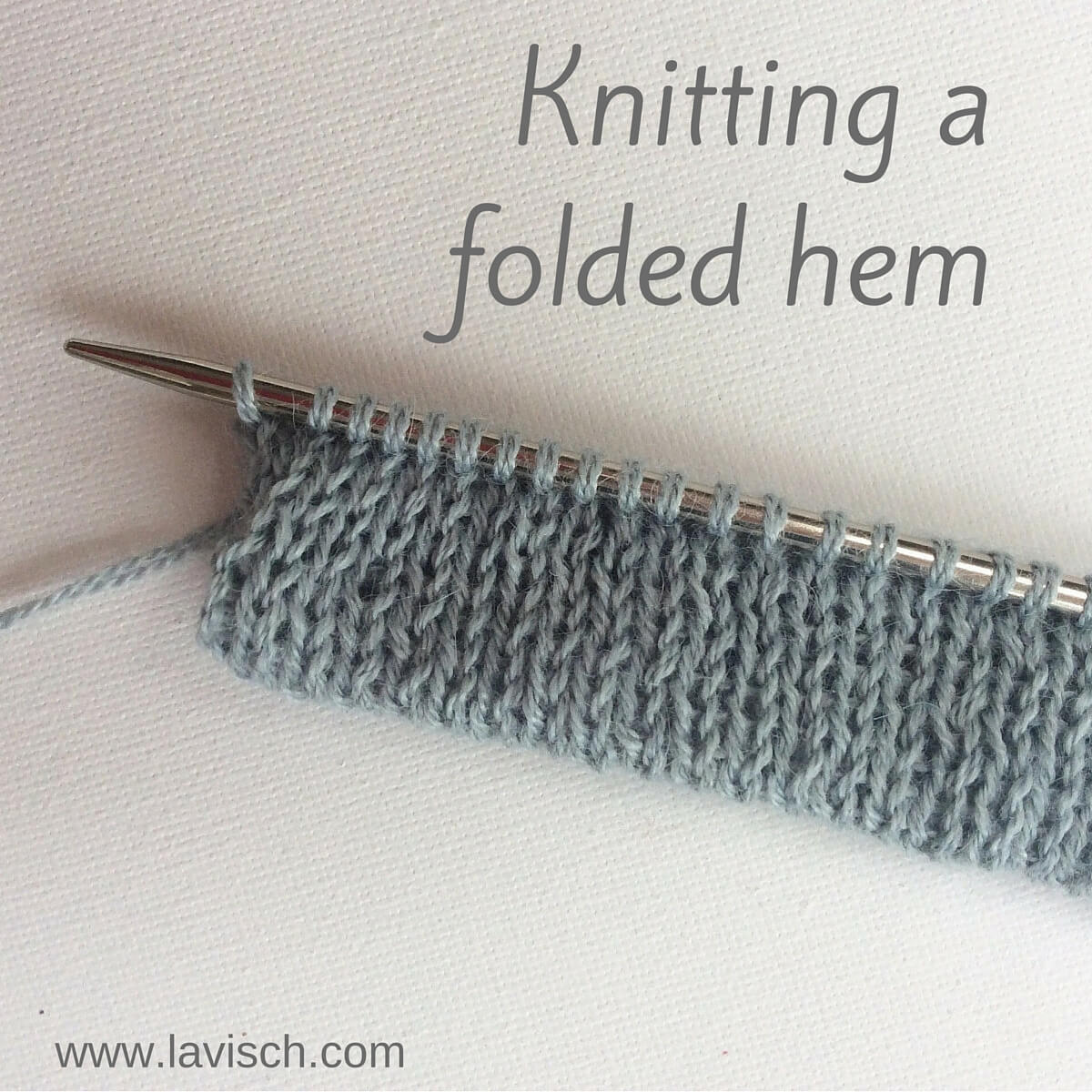 tutorial knitting a folded hem La Visch Designs