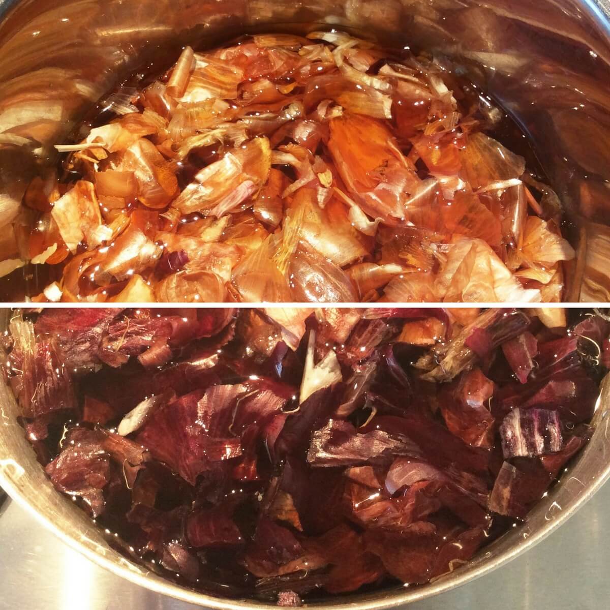 dyeing wool with onion skins La Visch Designs