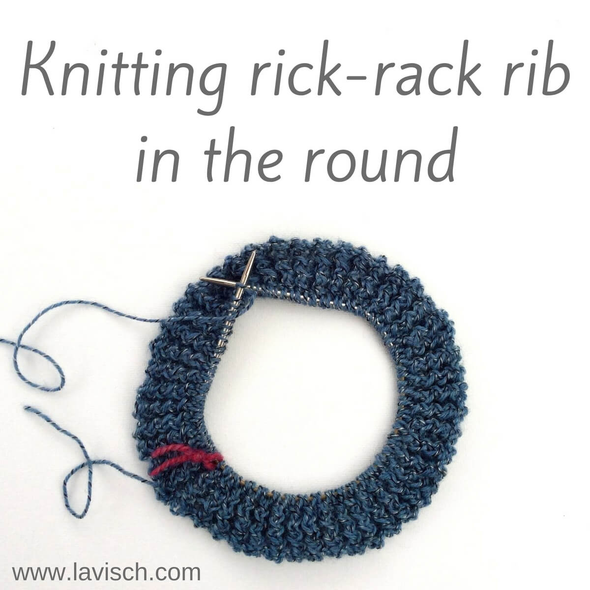 tutorial knit rick rack rib in the round La Visch Designs
