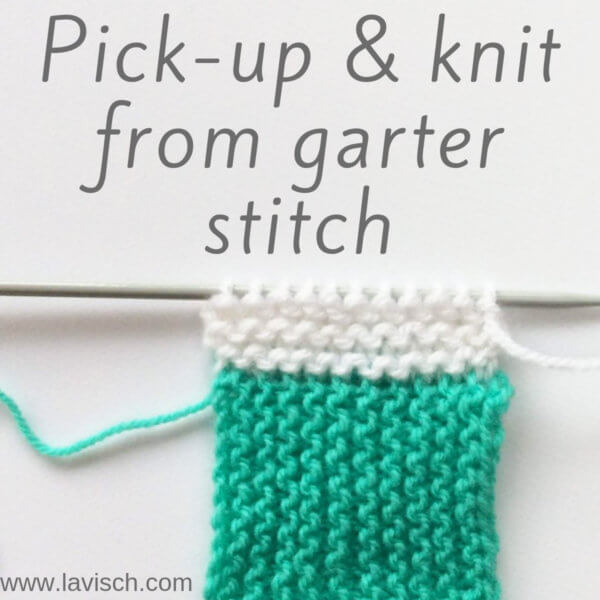 Tutorial pick-up & knit from garter stitch - by La Visch Designs