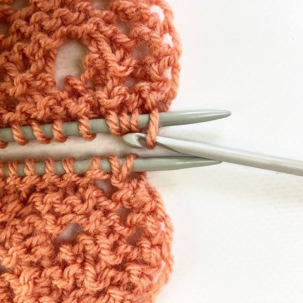 Russian grafting garter stitch, set-up step 1