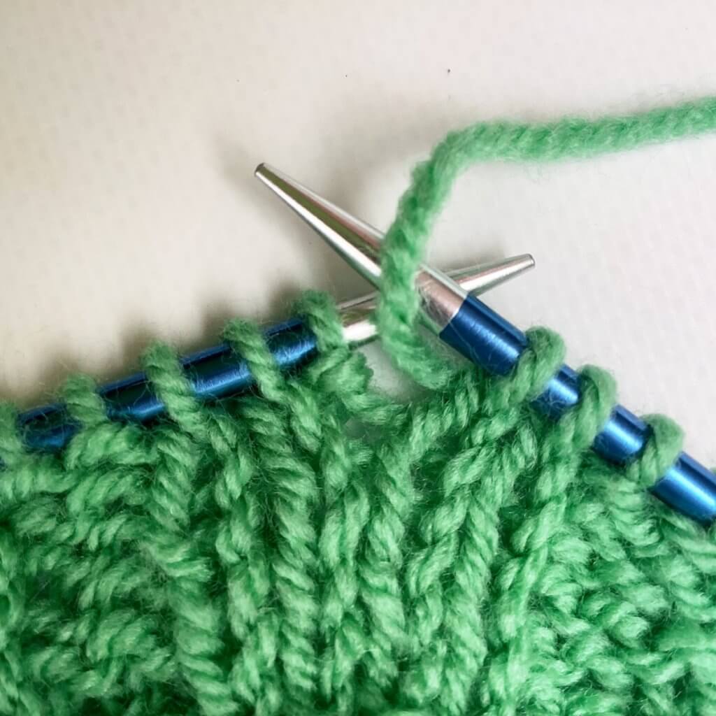Working the ptbl stitch, step 1