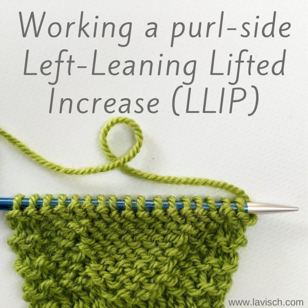 Tutorial working a purl-side left-leaning lifted increase