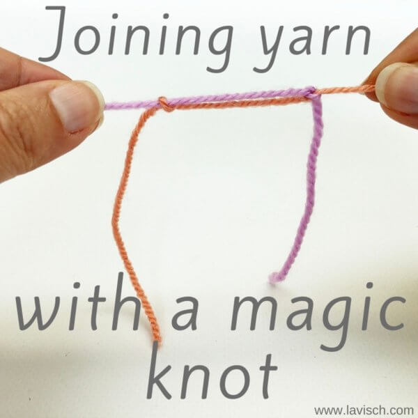 Joining yarn with a magic knot