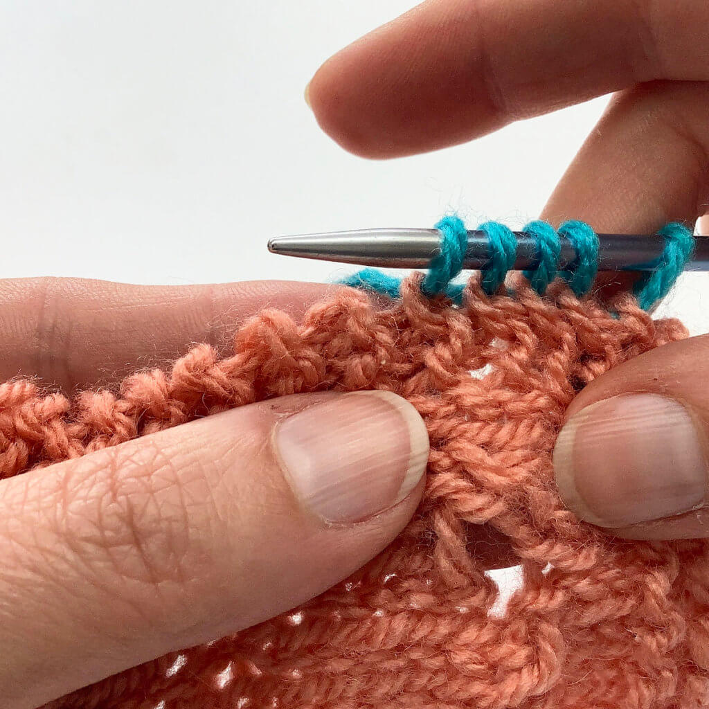Pick up and knit from a garter stitch edge