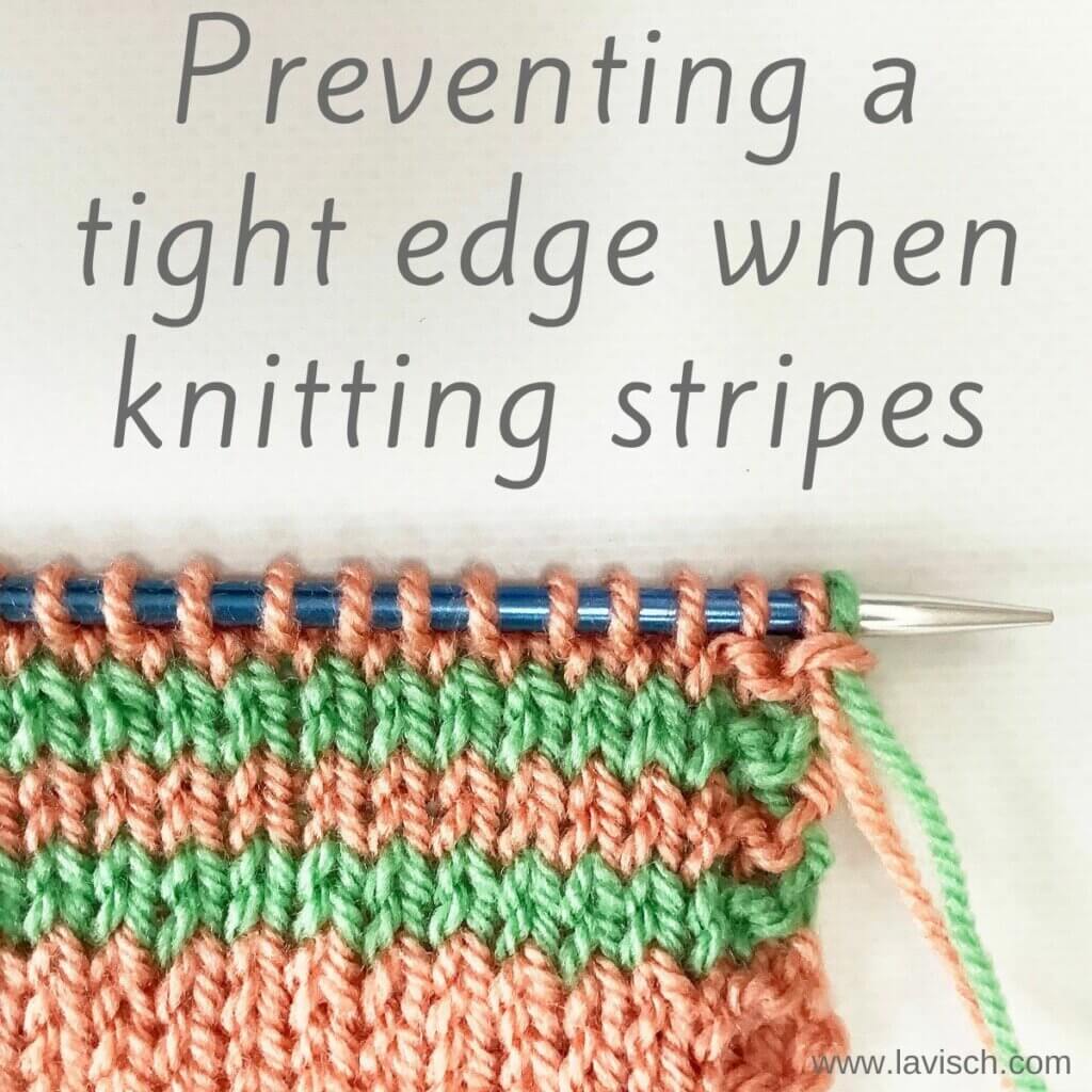 Preventing a tight edge when knitting stripes