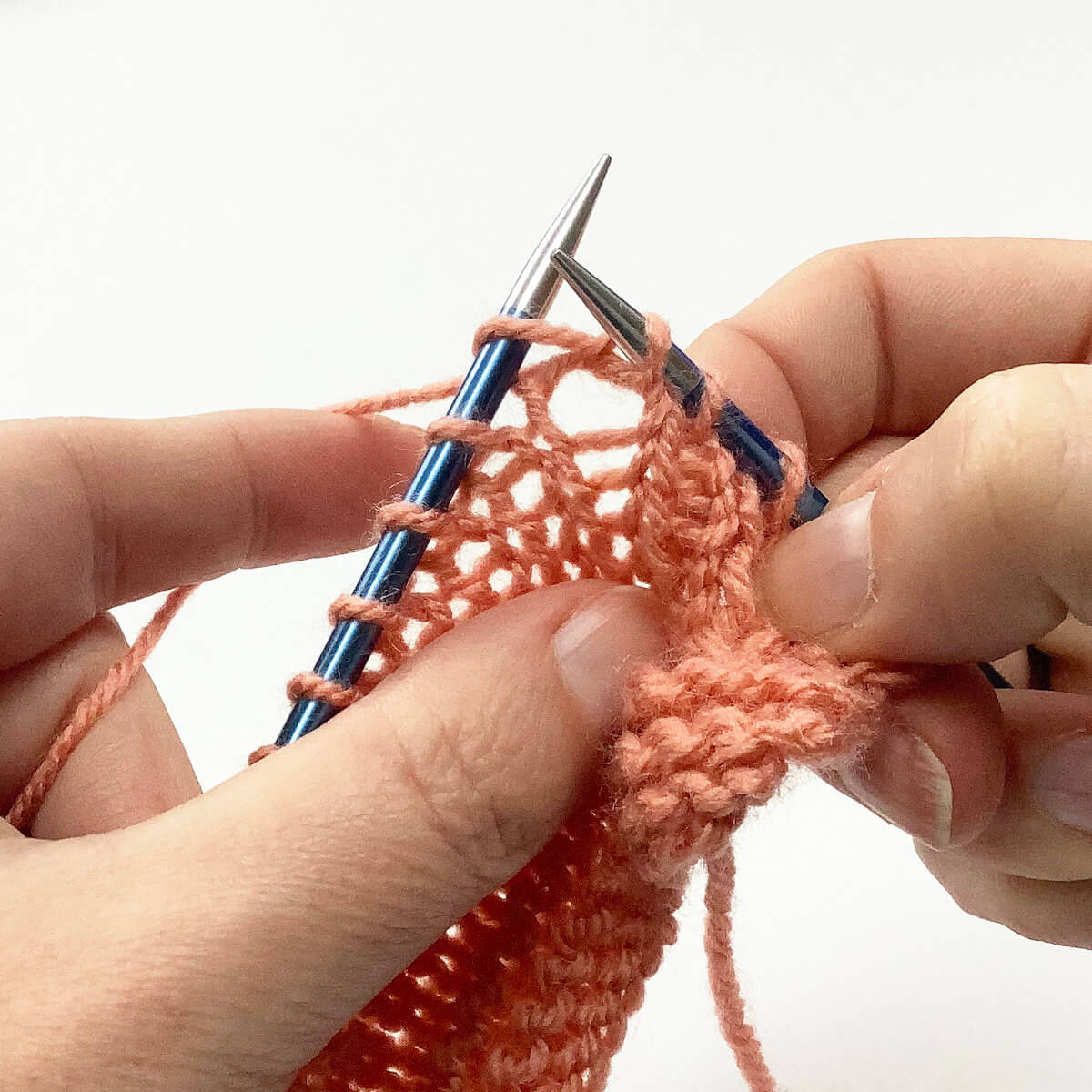 knit 1 below - step 5