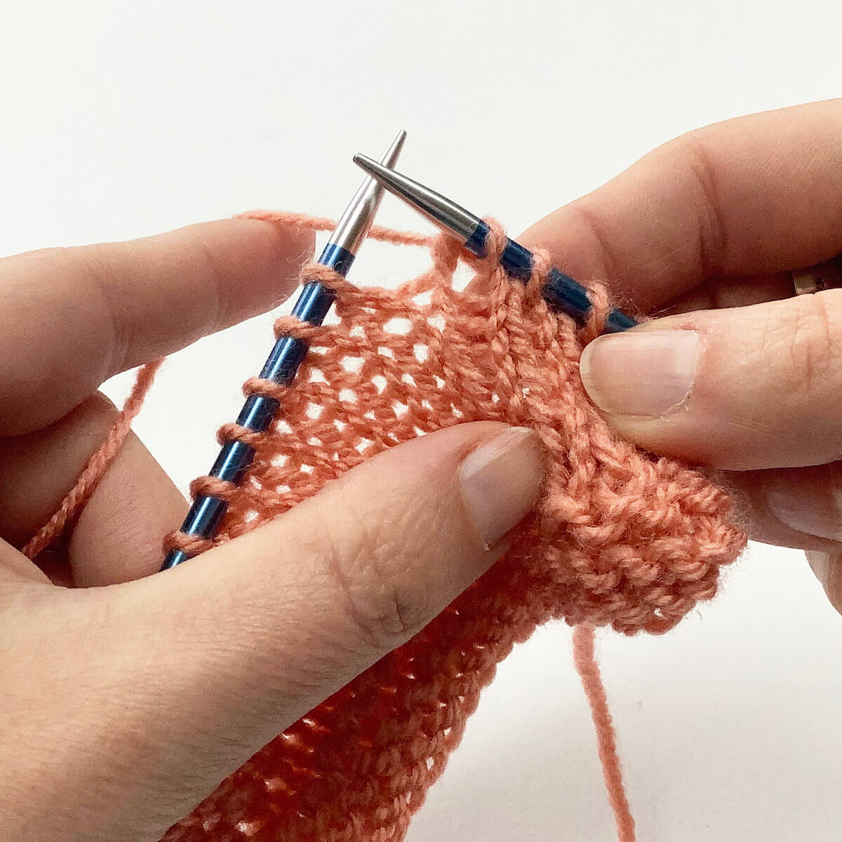 knit 1 below - step 6
