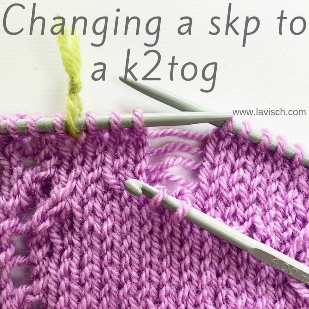 Tutorial changing skp to k2tog - by La Visch Designs