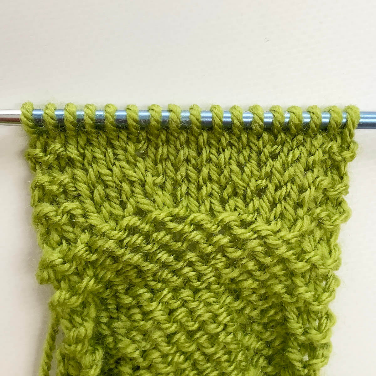 Working a pfb - The result on the knit side