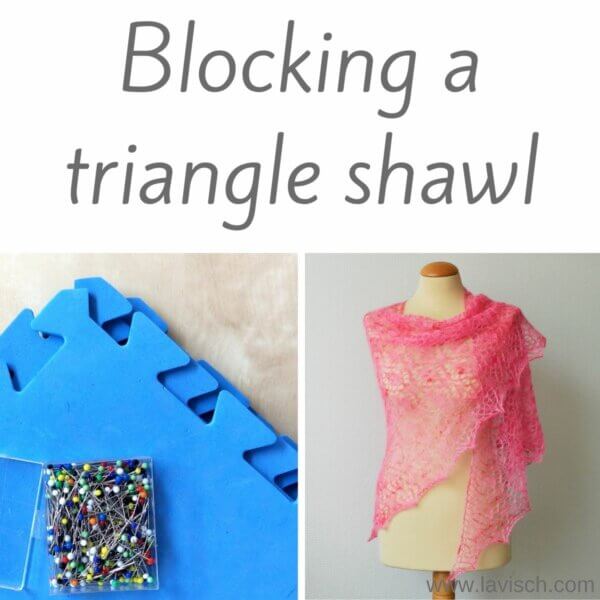 Blocking a triangle shawl