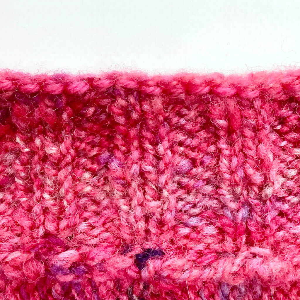Slip stitch edge viewed from the back