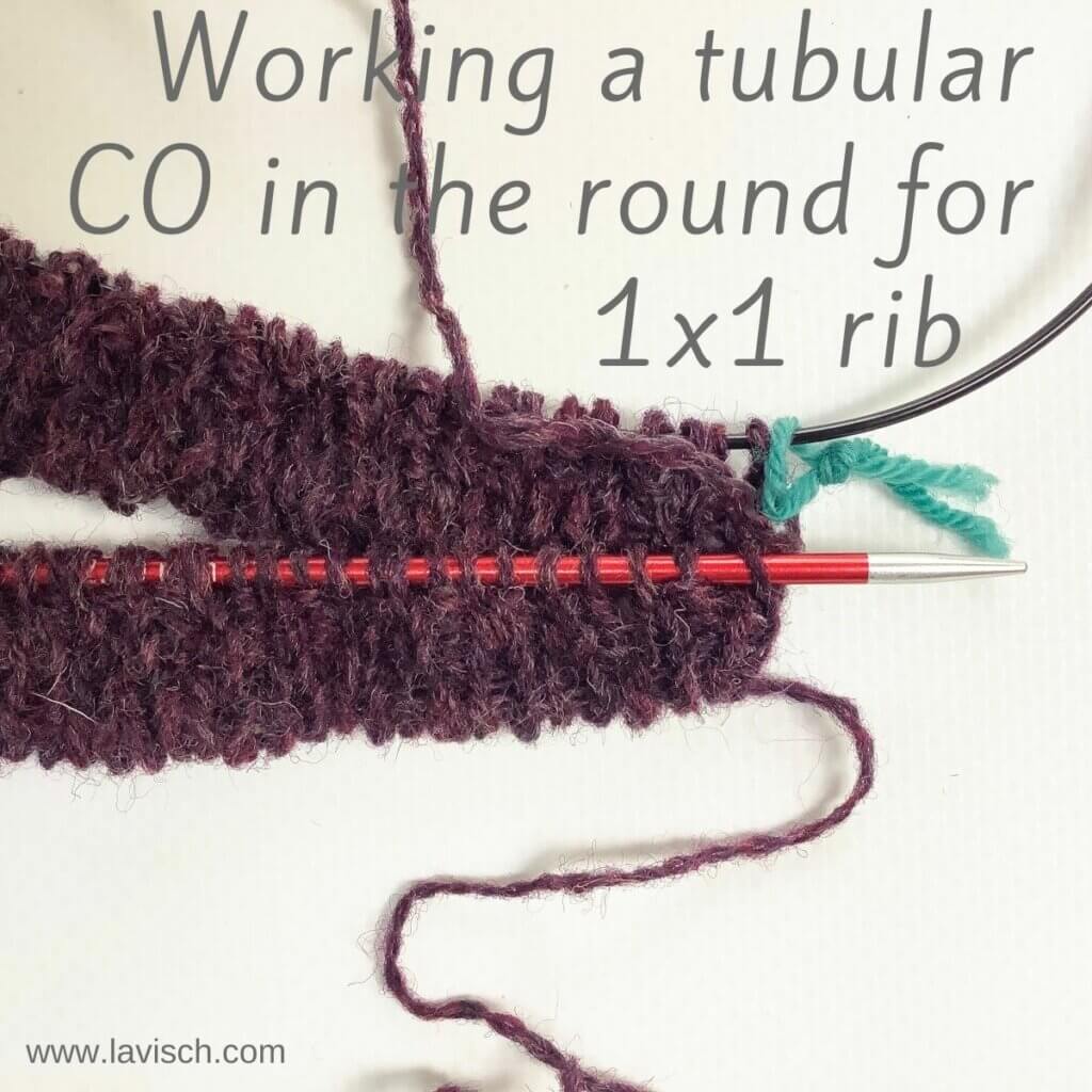 Tubular CO in the round for 1x1 rib