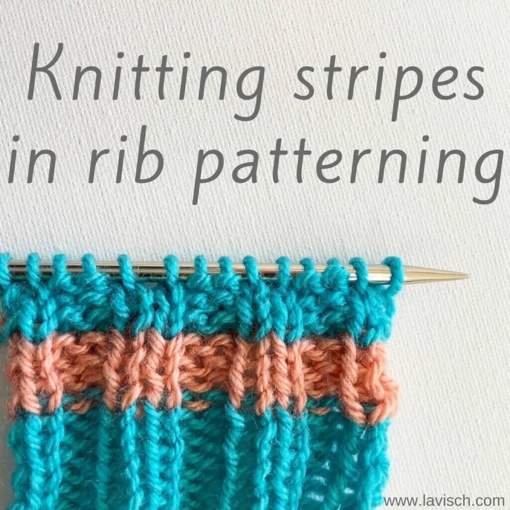 A tutorial on knitting stripes in rib patterning
