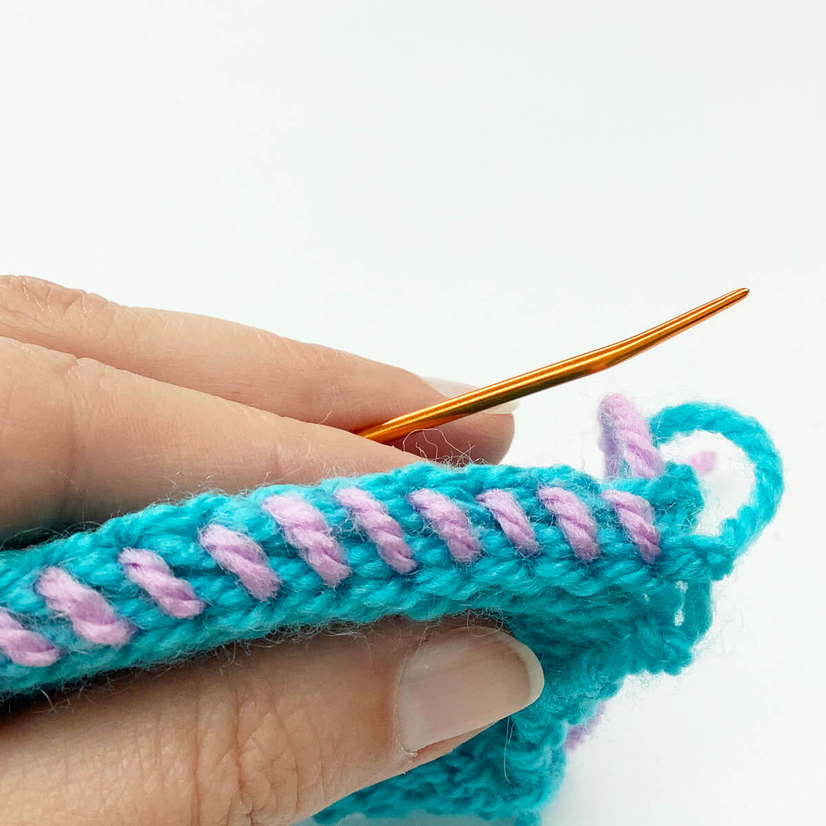 A seam completed with whip stitch