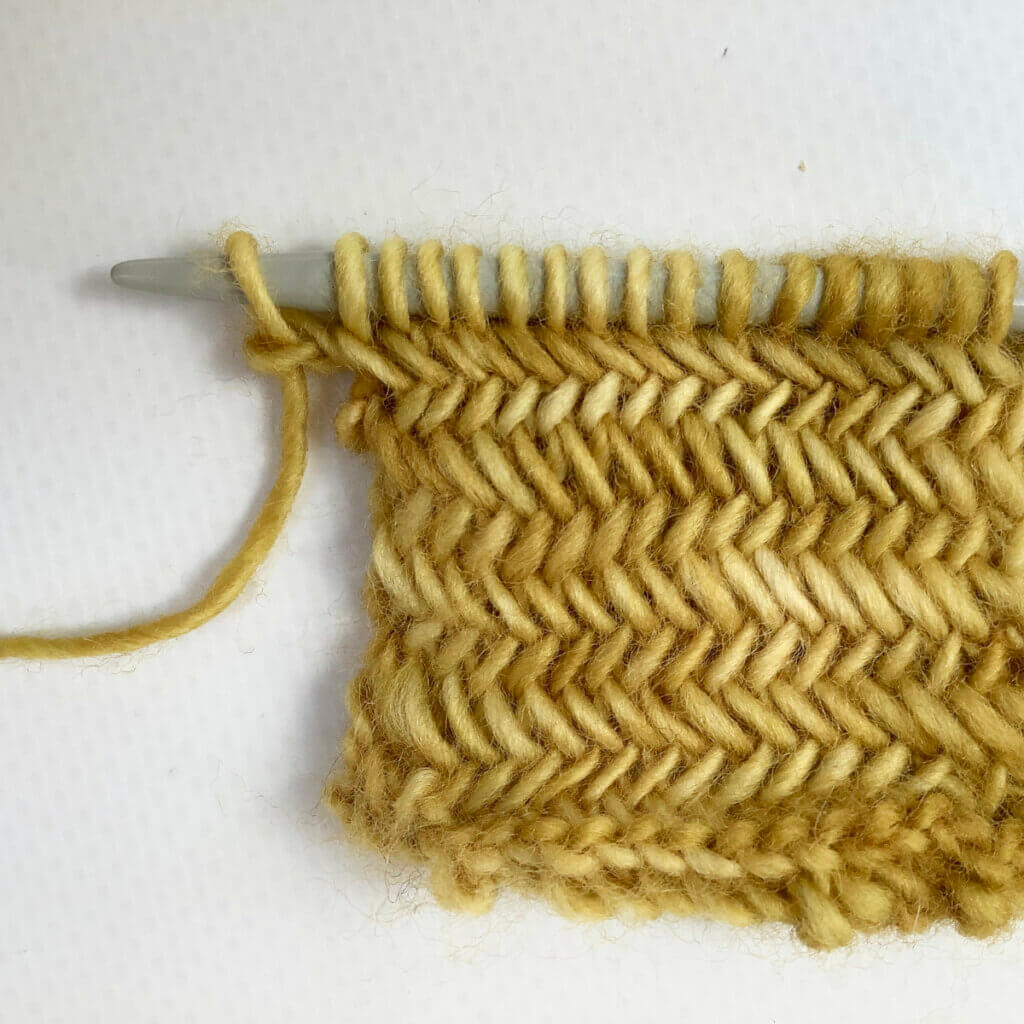 Herringbone stitch, viewed from the RS
