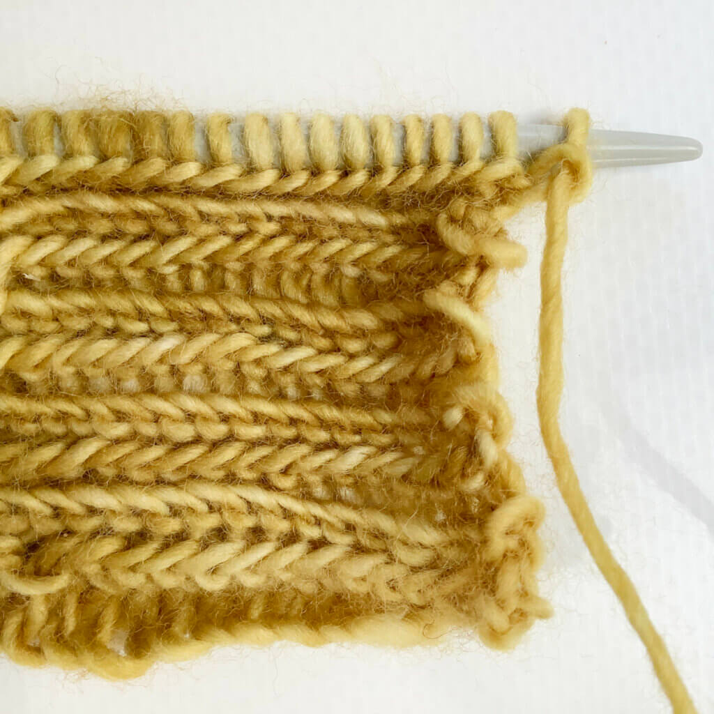 Herringbone stitch, viewed from the WS