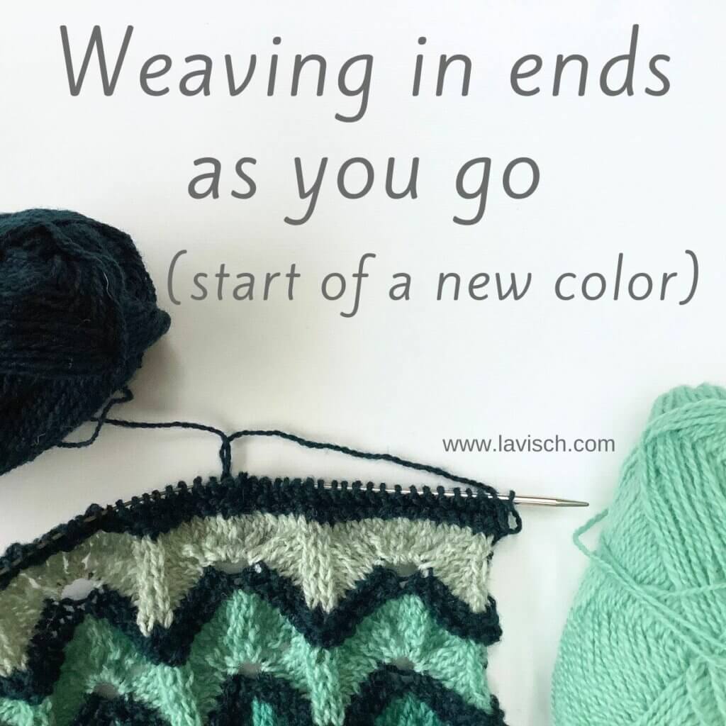 Weaving in ends as you go (start of a new color)