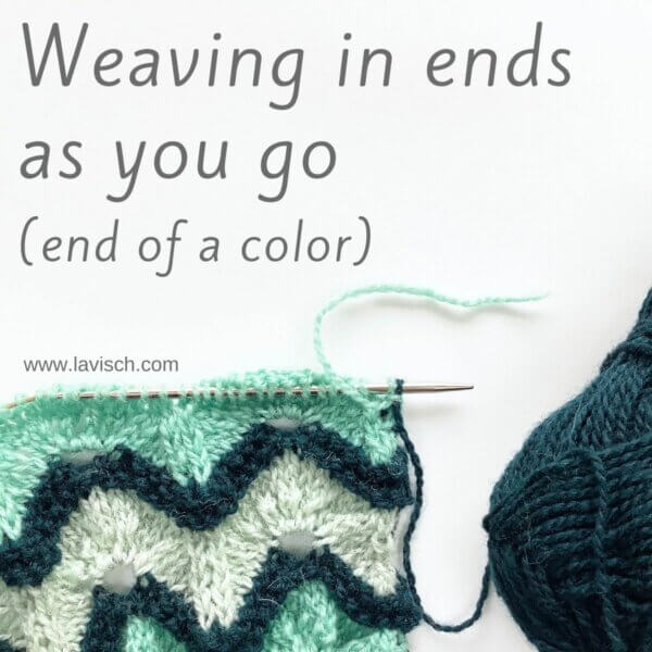 Weaving in ends as you go - end of a color