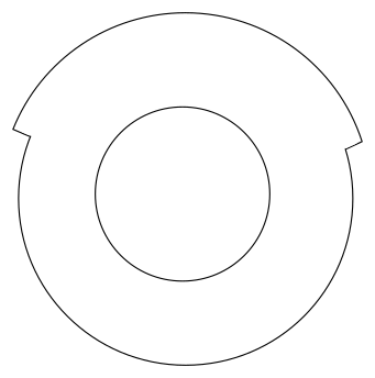 A schematic of a circular yoke, with an added wedge.