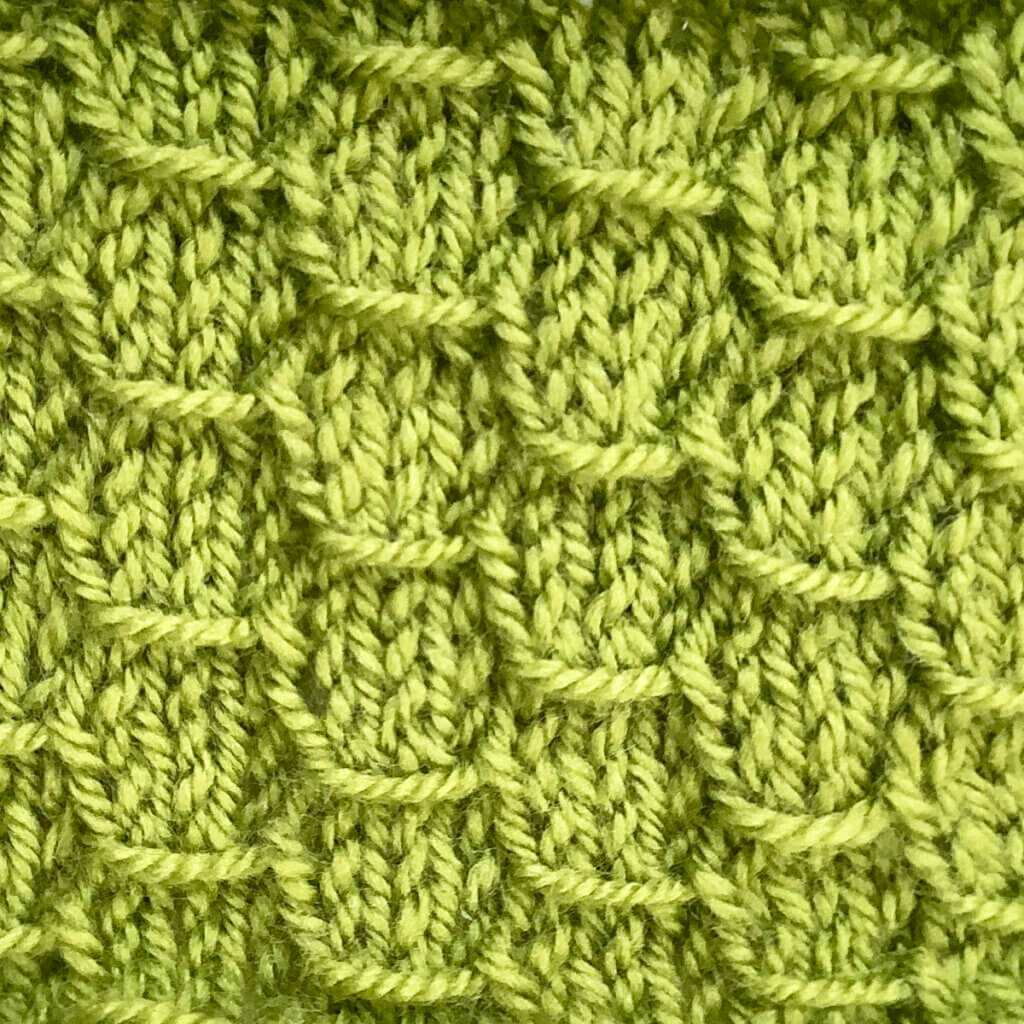 Hexagon stitch as seen from the RS - all over