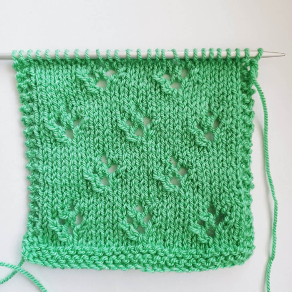 Quatrefoil stitch as seen from the RS