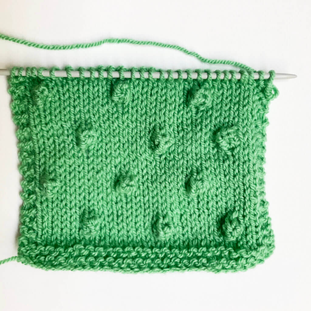 Alternating bobble stitch from the RS