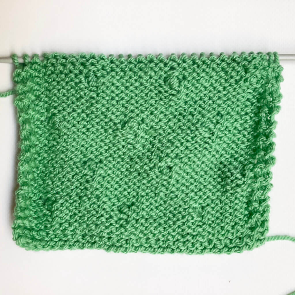 Alternating bobble stitch from the WS