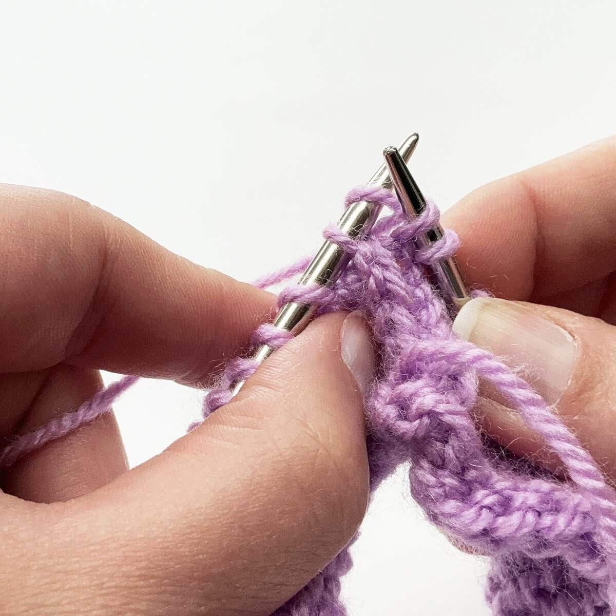 Step 8 of working a Vikkel braid in the round
