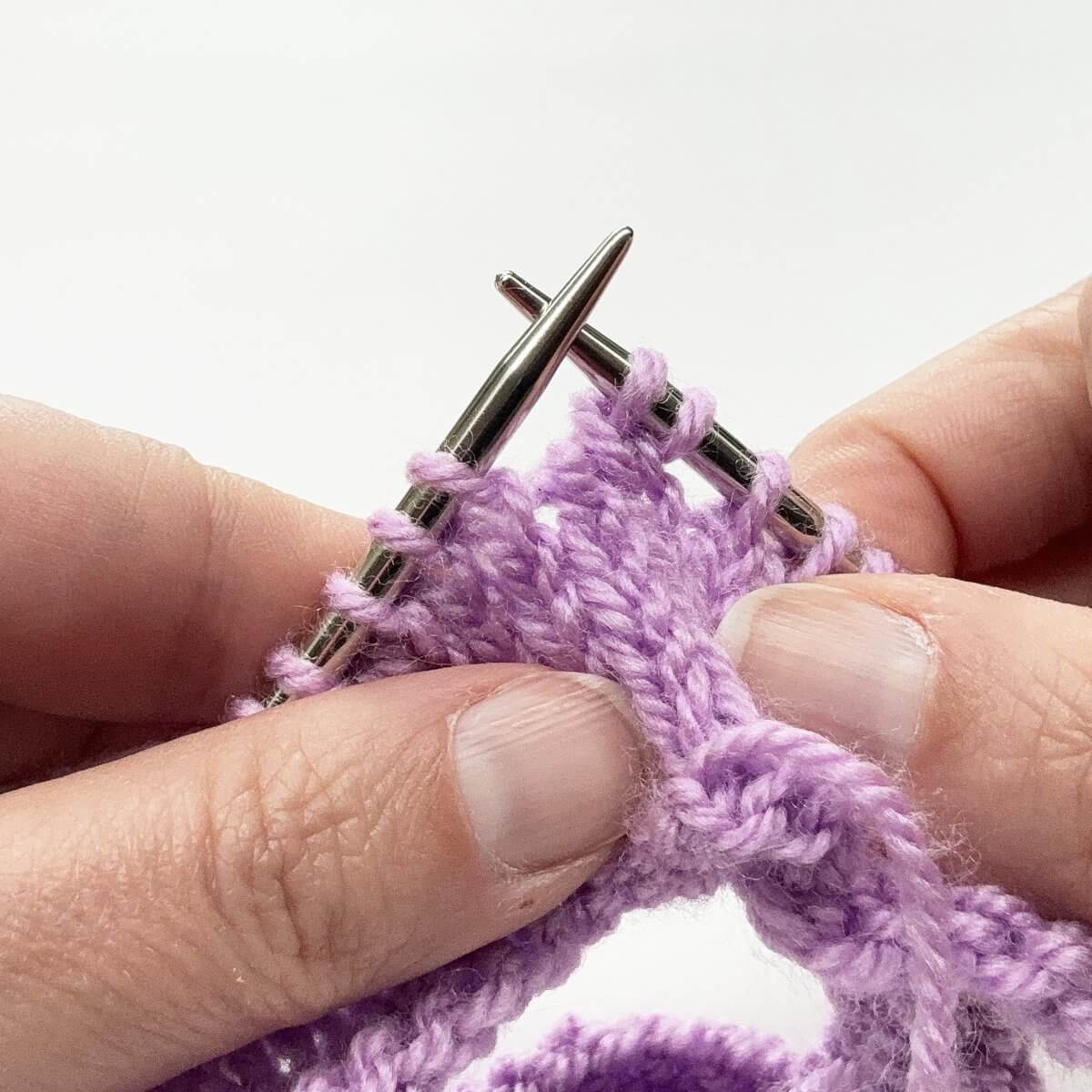 Step 9 of working a Vikkel braid in the round