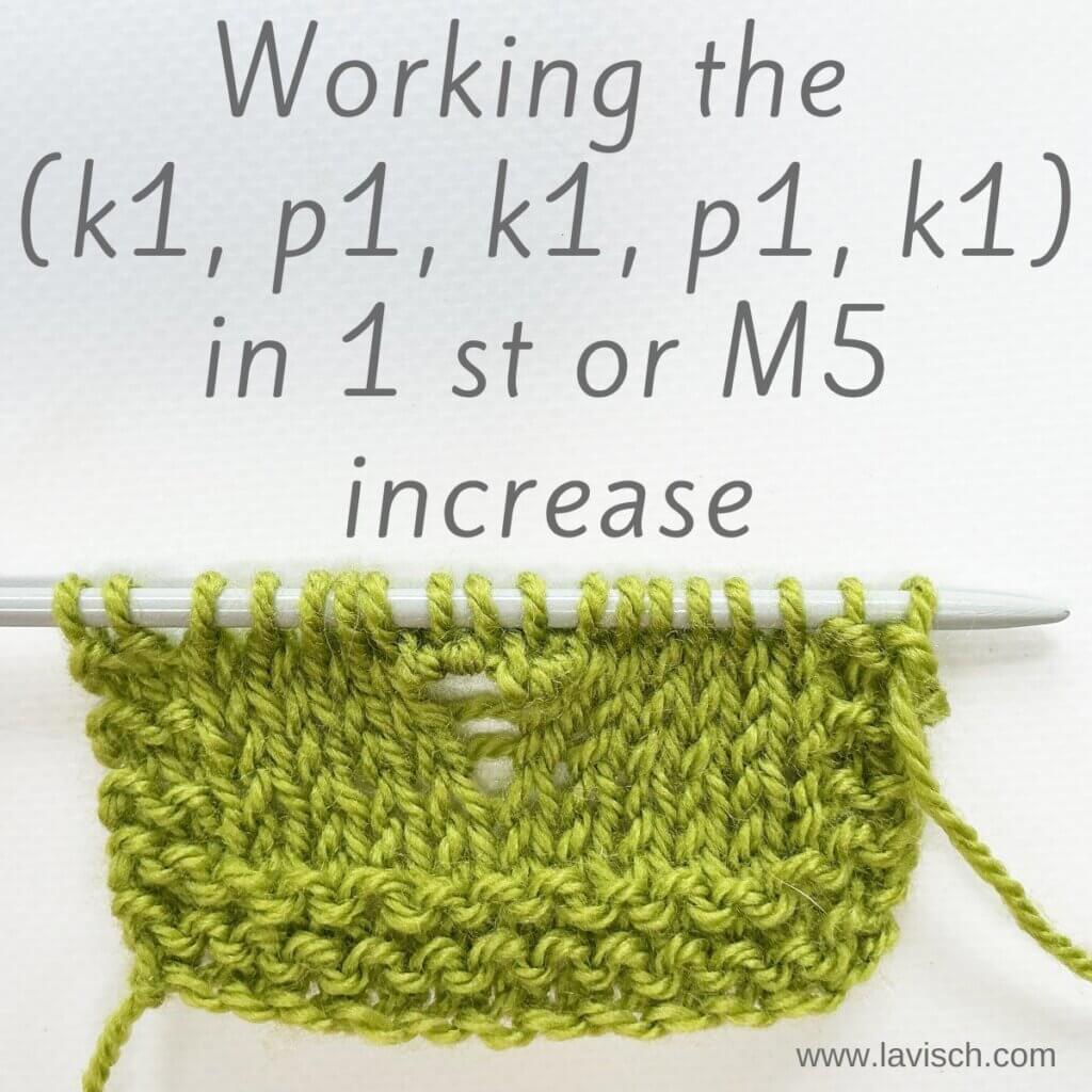Working the (k1, p1, k1, p1, k1) in 1 st increase - a tutorial by La Visch Designs