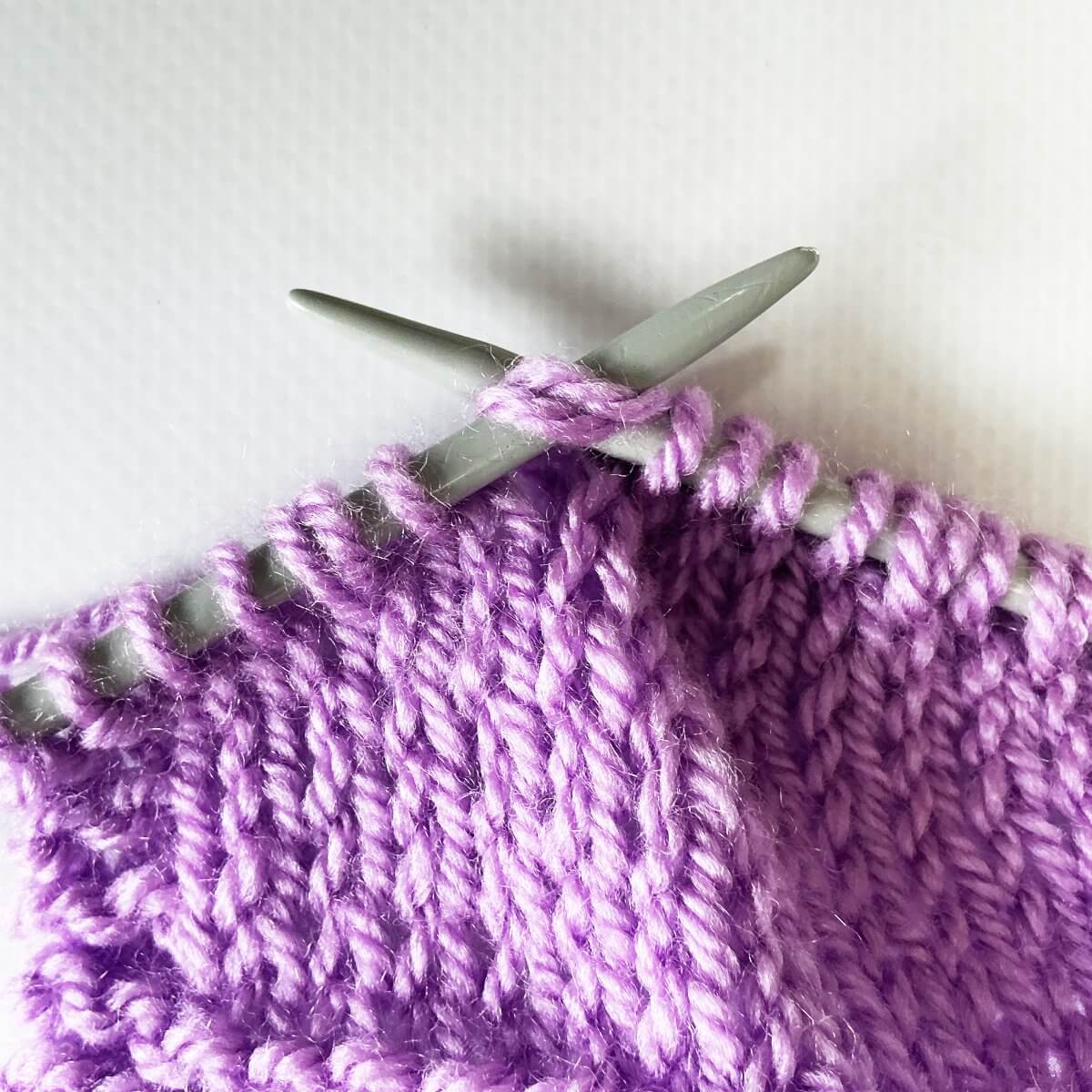Working shadow wrap short rows on the RS - step 8