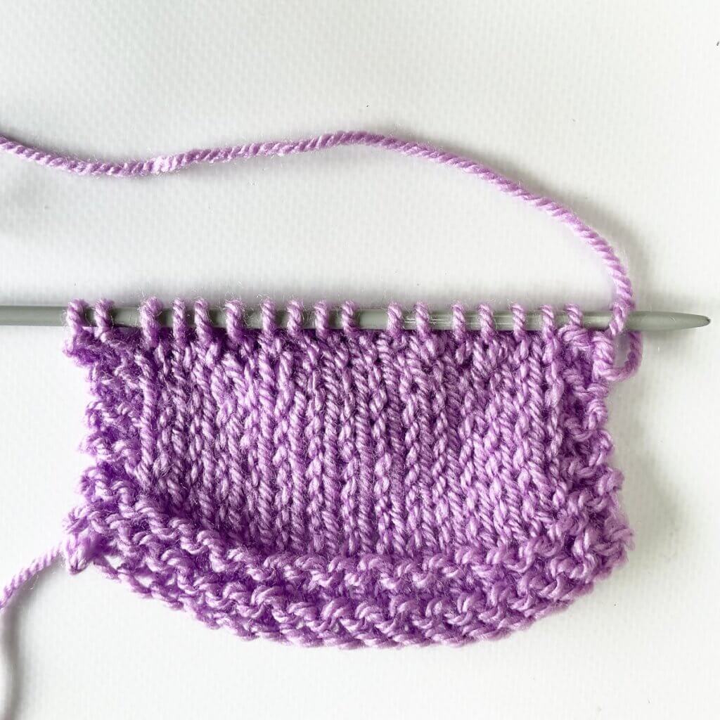 Working shadow wrap short rows on the RS - The result
