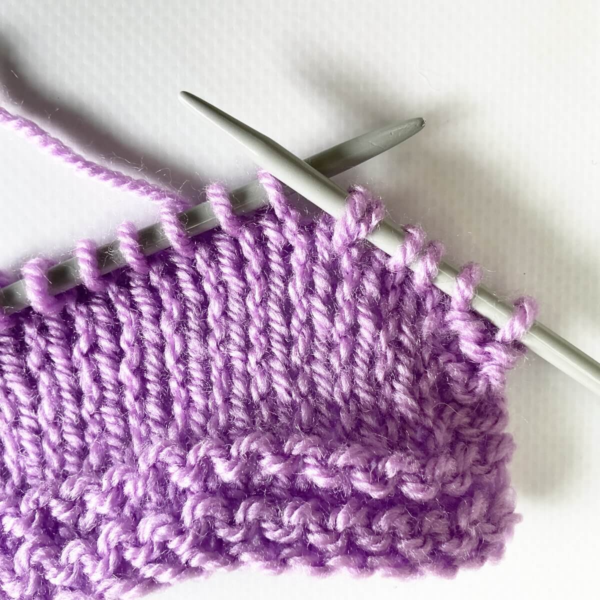 Working shadow wrap short rows on the WS - step 6
