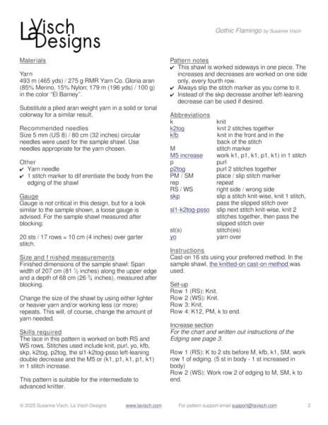 Gothic Flamingo - data page