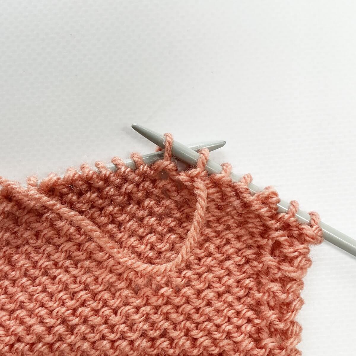 Tuck stitch with lifted purl bump - step 2