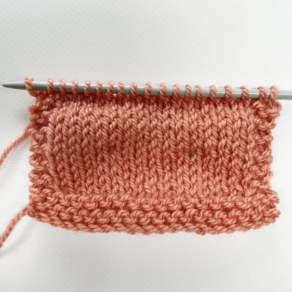 Tuck stitch with lifted purl bump - the result on the RS