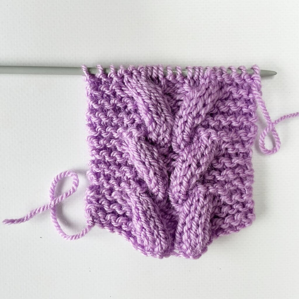 Cable on garter stitch from the RS