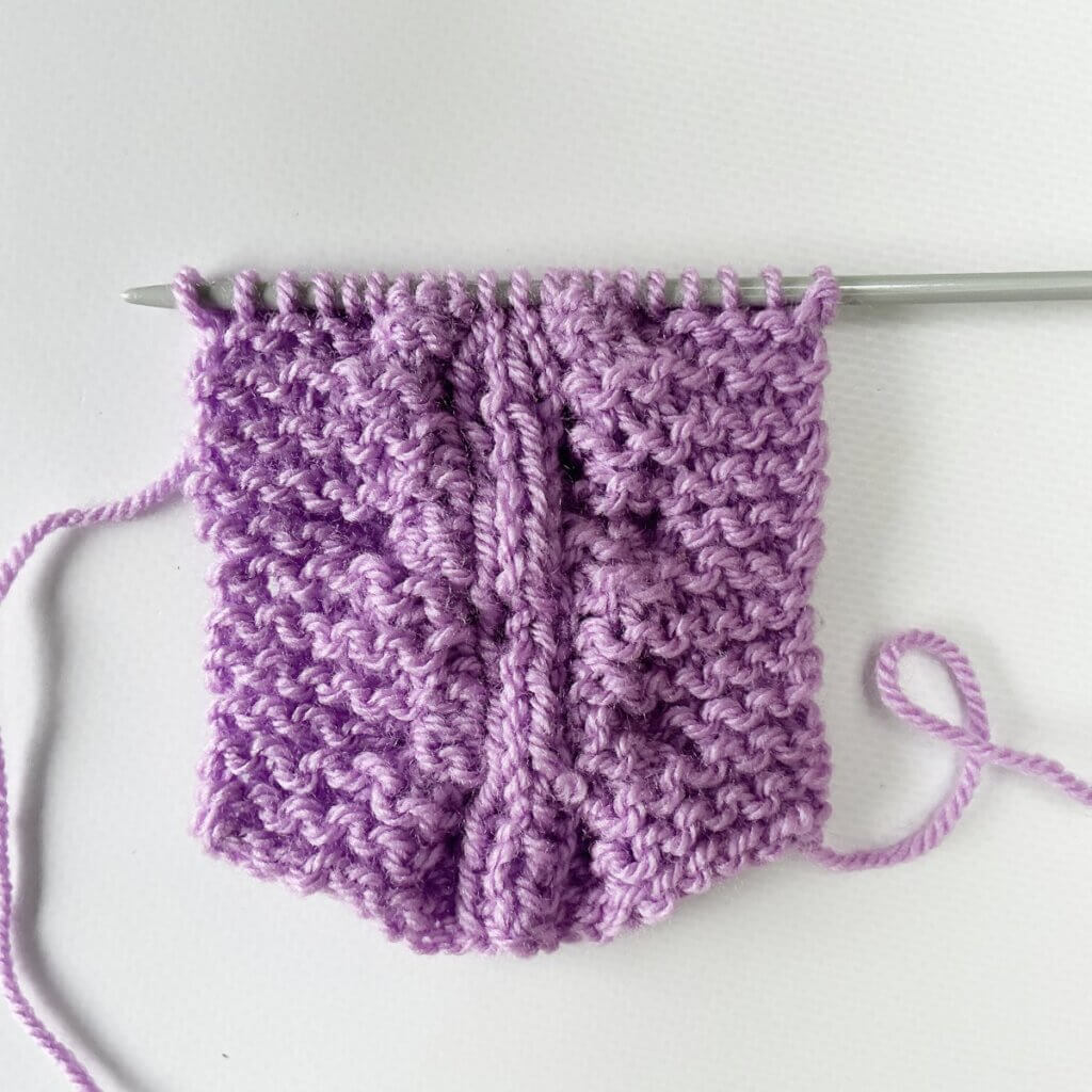 Cable on garter stitch from the WS