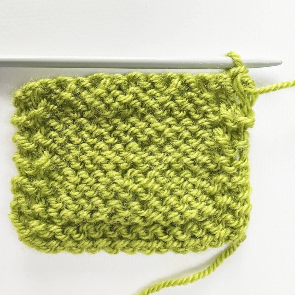 The result from the WS of knitting the yarn over bind-off - version 2