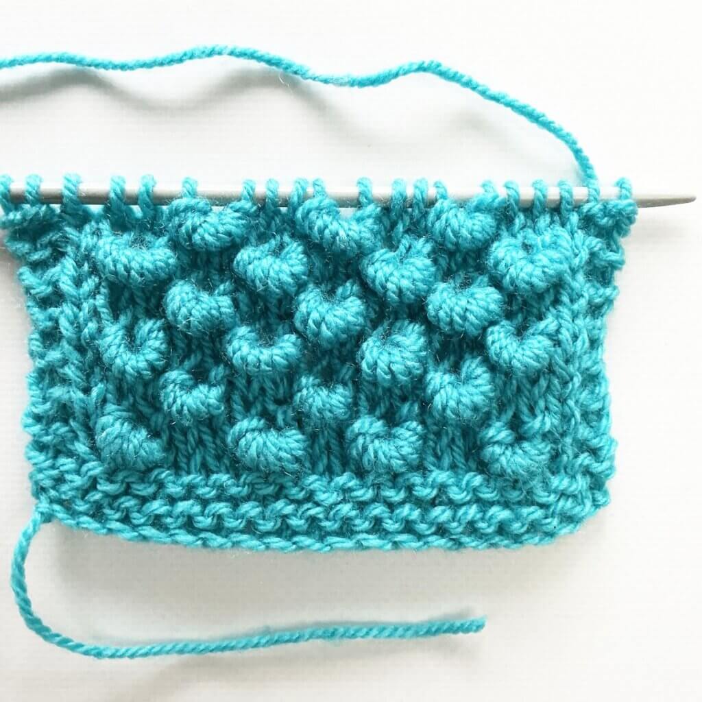 The spring bobble stitch pattern from the RS