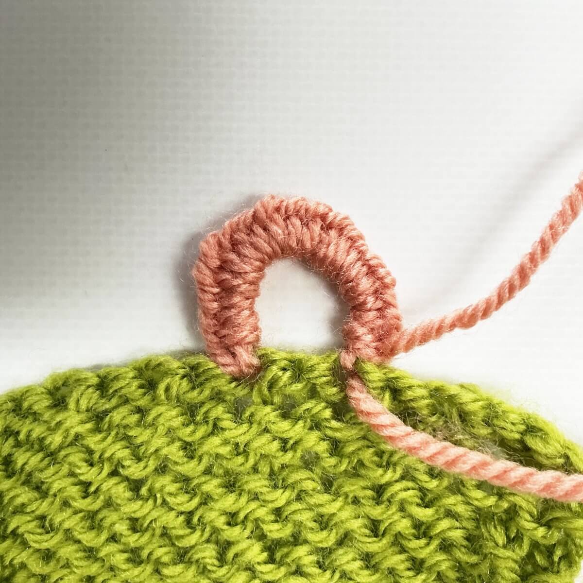 The result of making a loop buttonhole