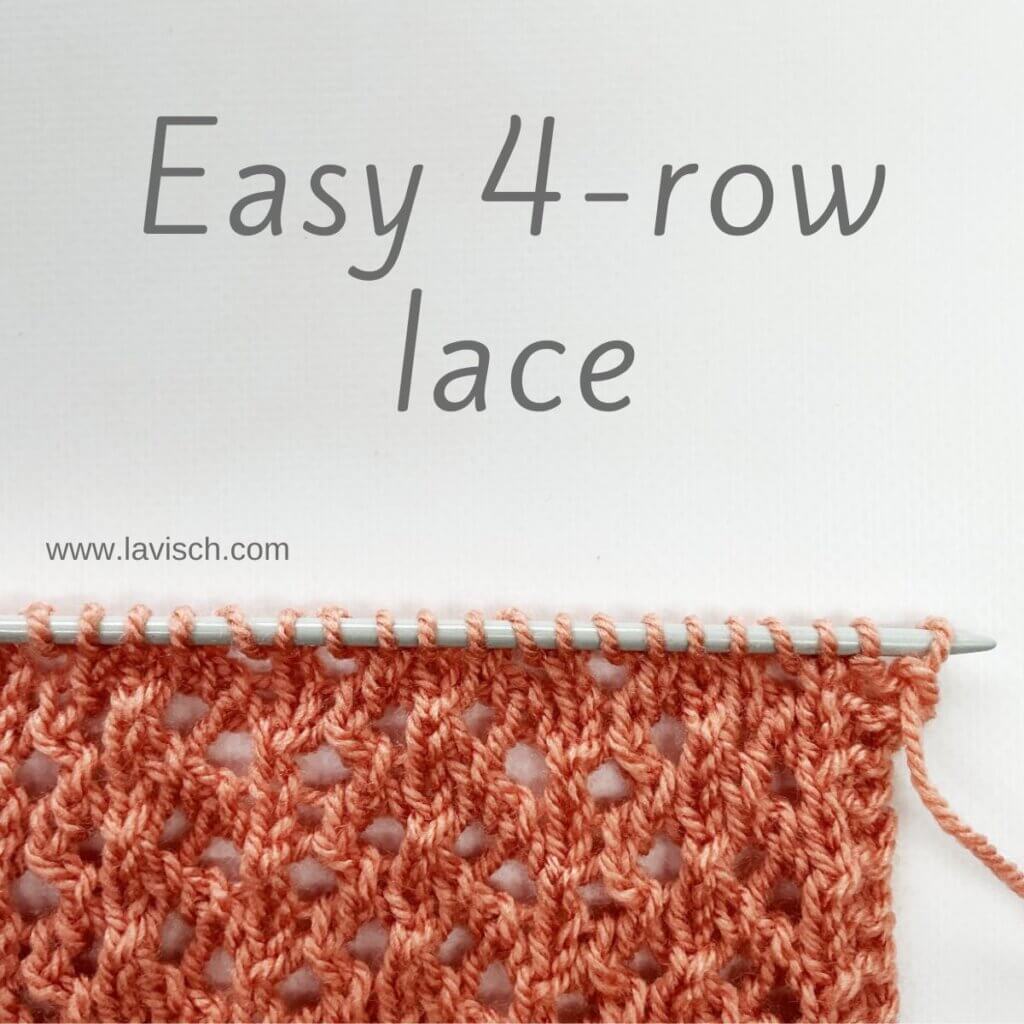 Easy 4-row lace - a stitch pattern by La Visch Designs