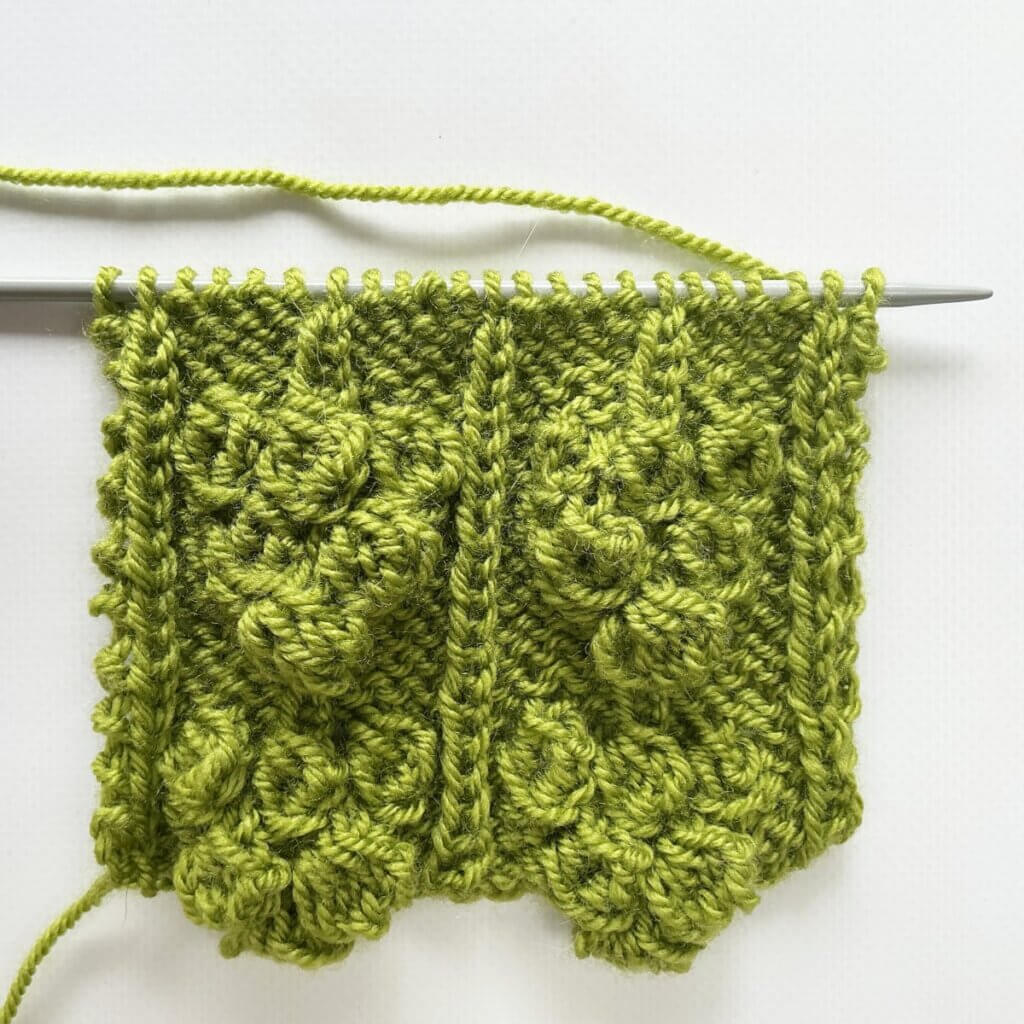 Grape bobble stitch - from the right side